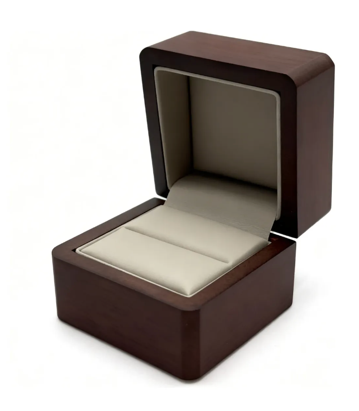 Caja De Nogal Para Anillos Personalizable