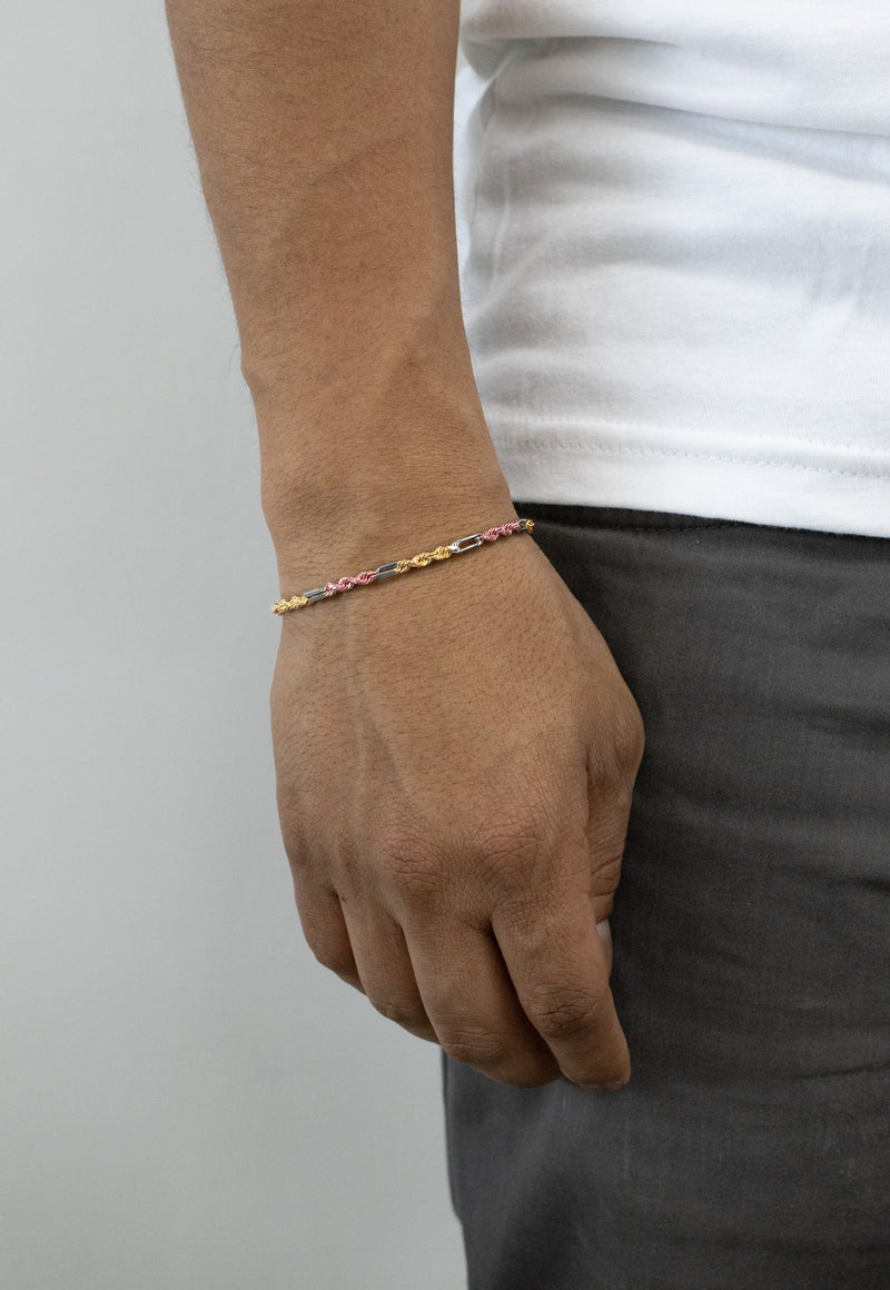 Pulsera Figaro Tres Oros