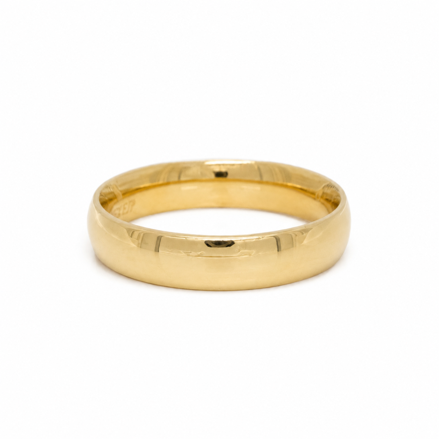 Argolla De Matrimonio Oro Amarillo 10k 4mm Lisa Confort Light