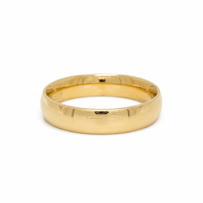 Argolla De Matrimonio Oro Amarillo 10k 4mm Lisa Confort Light