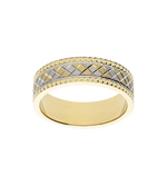 Argolla Oro Amarillo y Blanco