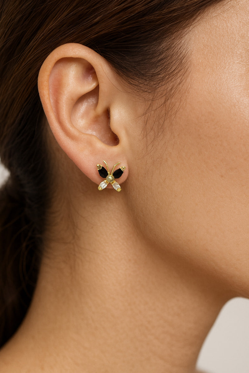 Broqueles Mariposa con Zirconia