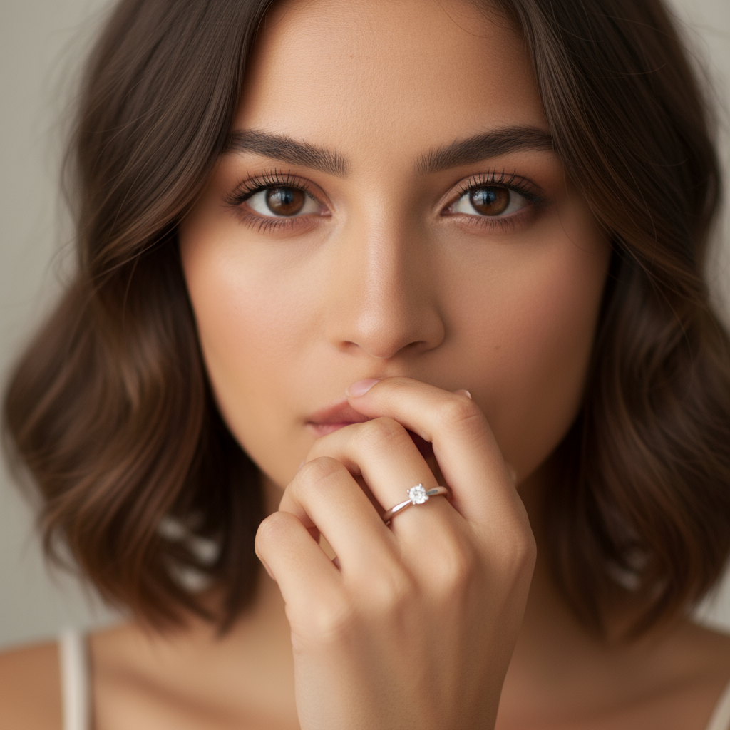 Anillo Solitario con Diamante