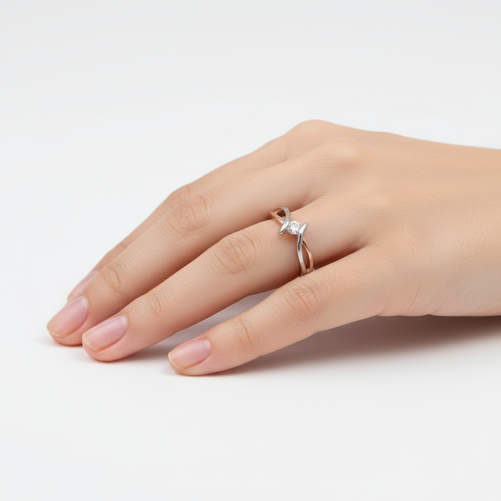 Anillo Cruzado con Diamante