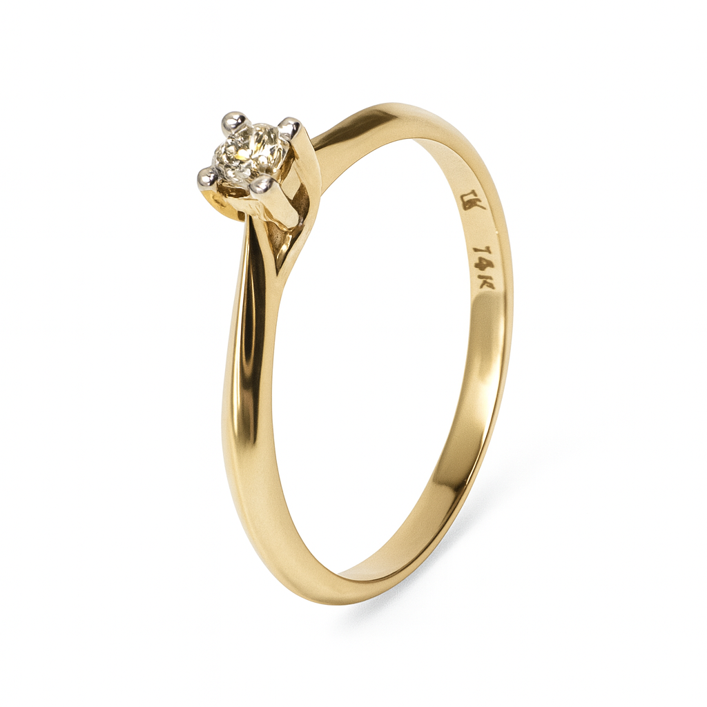 Anillo Solitario con Diamante