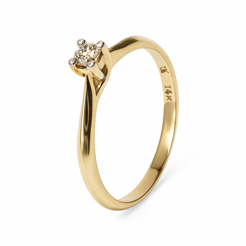 Anillo Solitario con Diamante