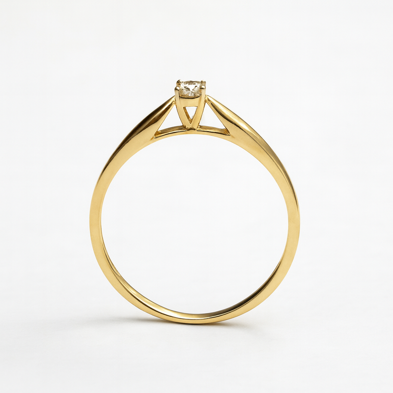 Anillo Solitario con Diamante