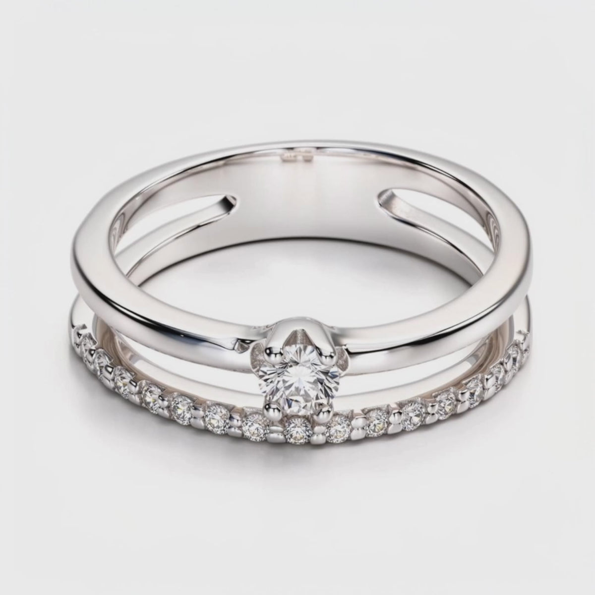 Anillo Doble de Plata